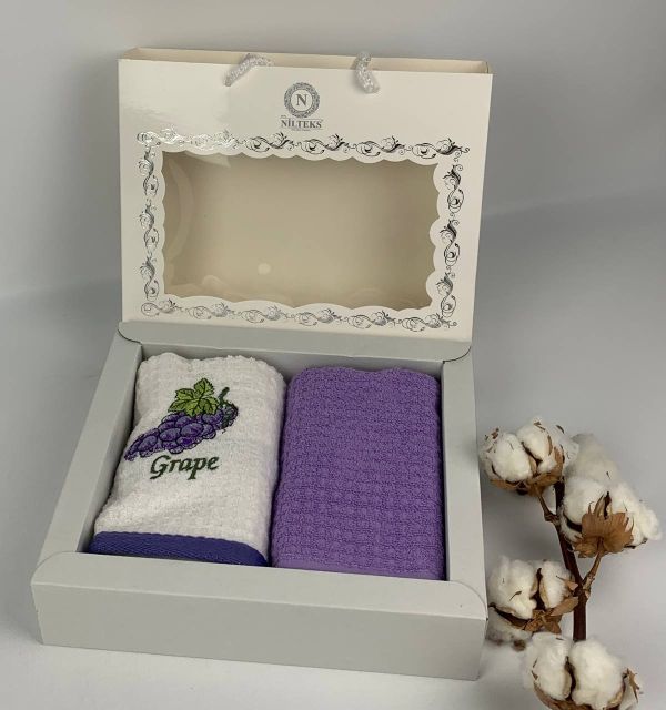 Набір махрових рушників Nilteks 2шт Fruit Grape