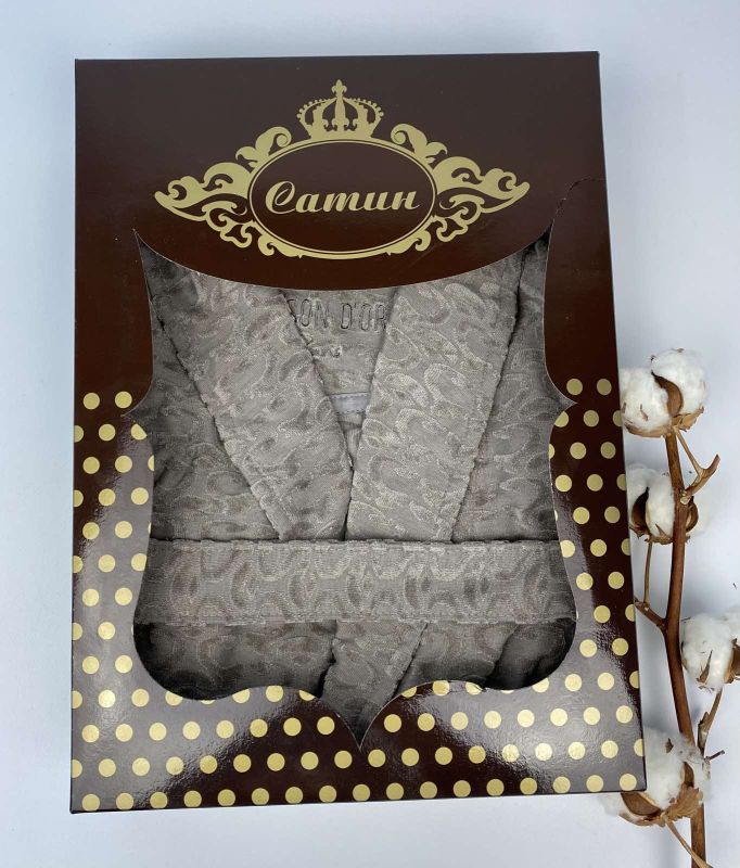 Халат жіночий Maison D'or Vosmod Grey S в коробці
