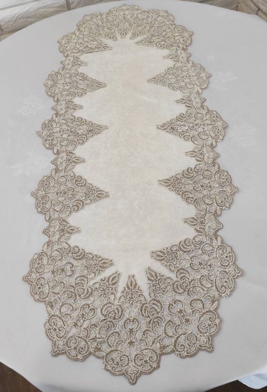 Доріжка велюрова Acme з мереживом 50*140 Queen Cream