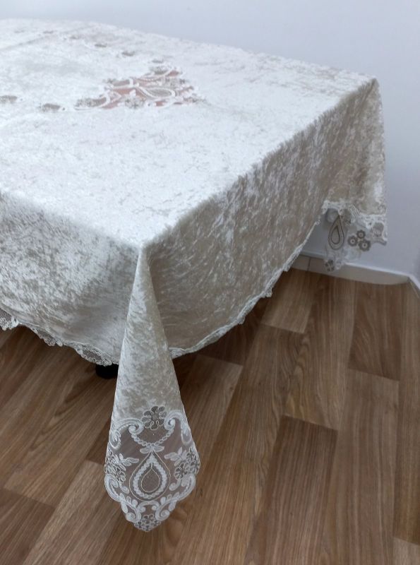 Скатертина Велюр Acme Tekstil 160x260 Damla Cappucino PVS