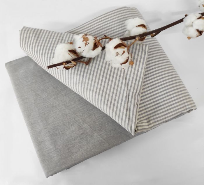 Постільна білизна Maison D'or ранфорс полоска 160х220 Lines stripes Grey