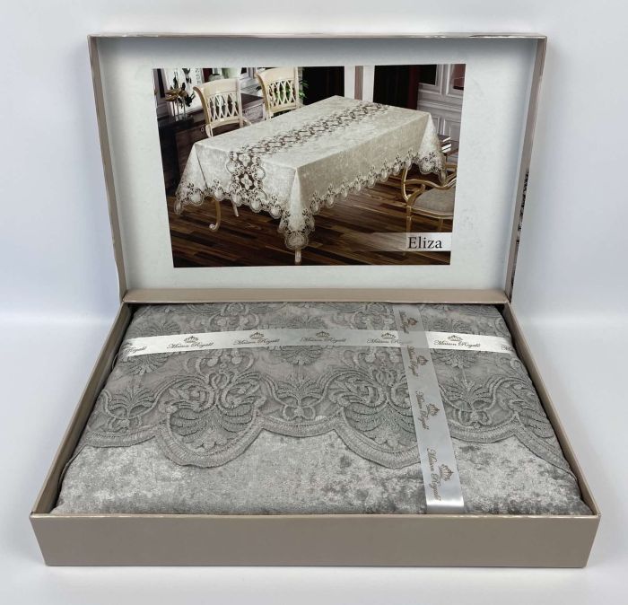 Скатертина Велюр Maison Royale 160x220 Eliza Grey