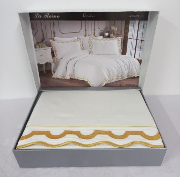 Постільна білизна Maison D'or сатин страйп 200х220 La Reine Yellow