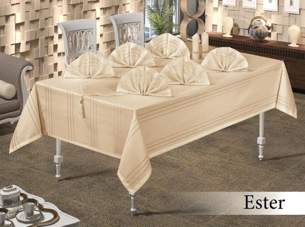 Скатертина Set Maison Royale 160x350+12 psc Ester Cappucino