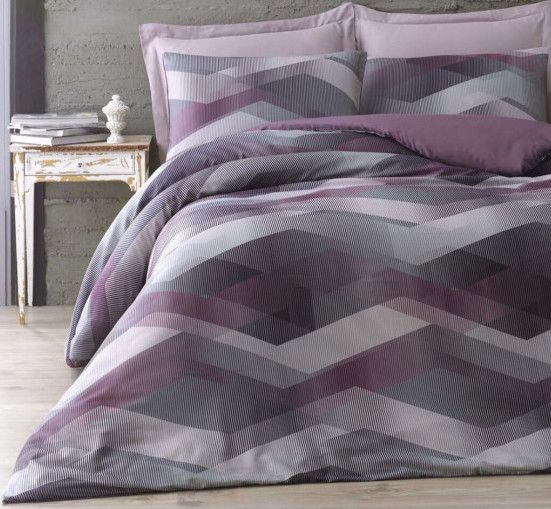 Постільна білизна Issimo Home digital сатин 200х220 HELIX PURPLE