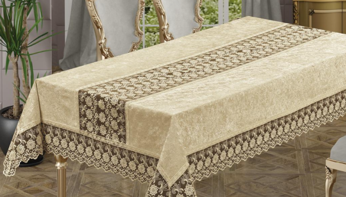 Скатертина Велюр Maison Royale 160x260 Buket Cappucino