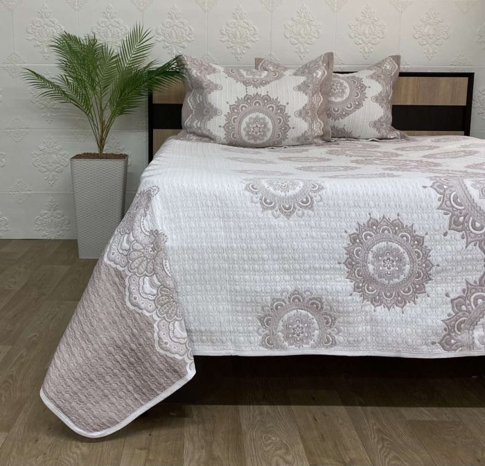 Покривало Moda Box 240х260 з наволочками Ahzen Kahve