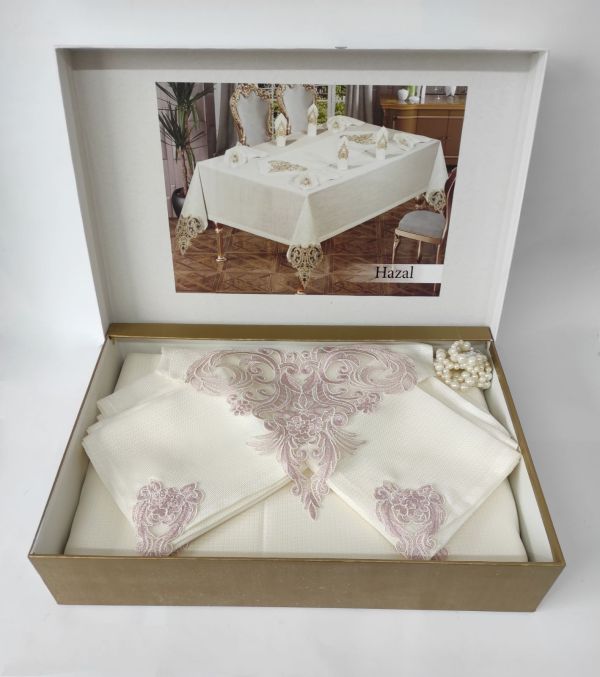 Скатертина Set Maison Royale 160x220+8 psc Hazal Powder