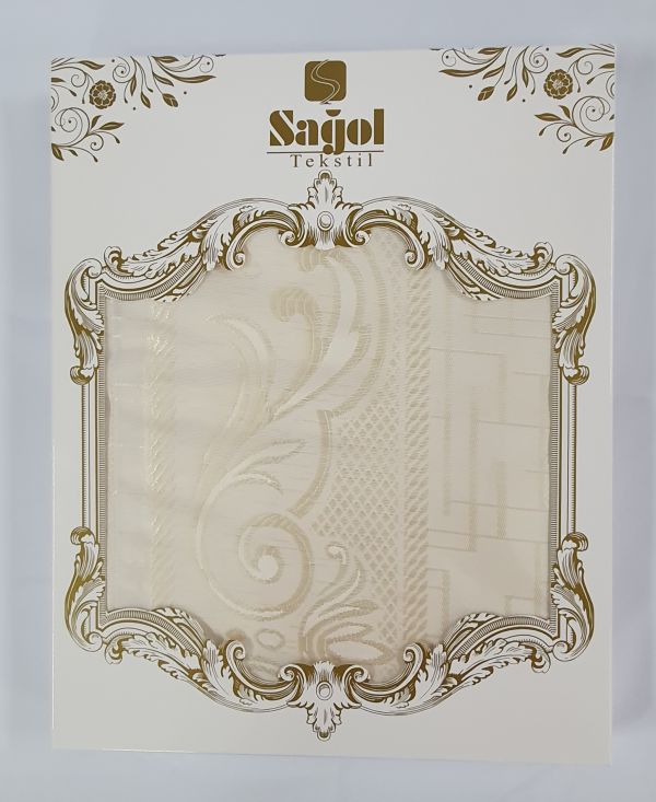 Скатертина Sagol тефлон 160x400 Sgl-003 Cream в коробці *