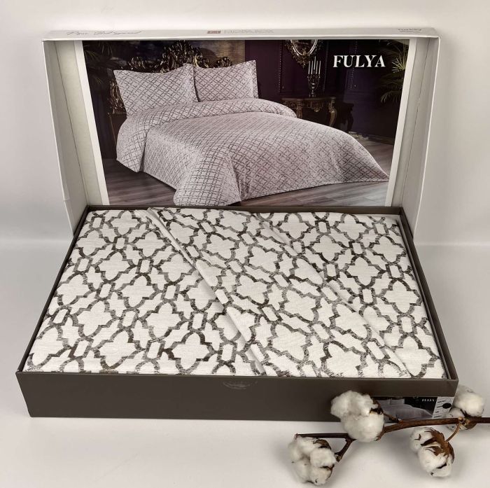 Покривало Moda Box 240х260 з наволочками Fulya Kahve