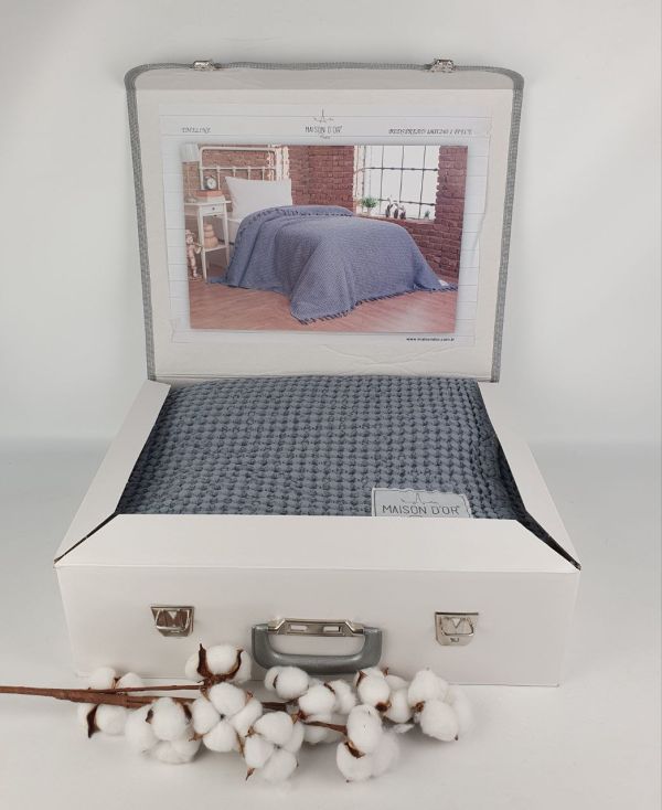 Покривало Maison D'or бавовняне Emeline 180х240 Grey