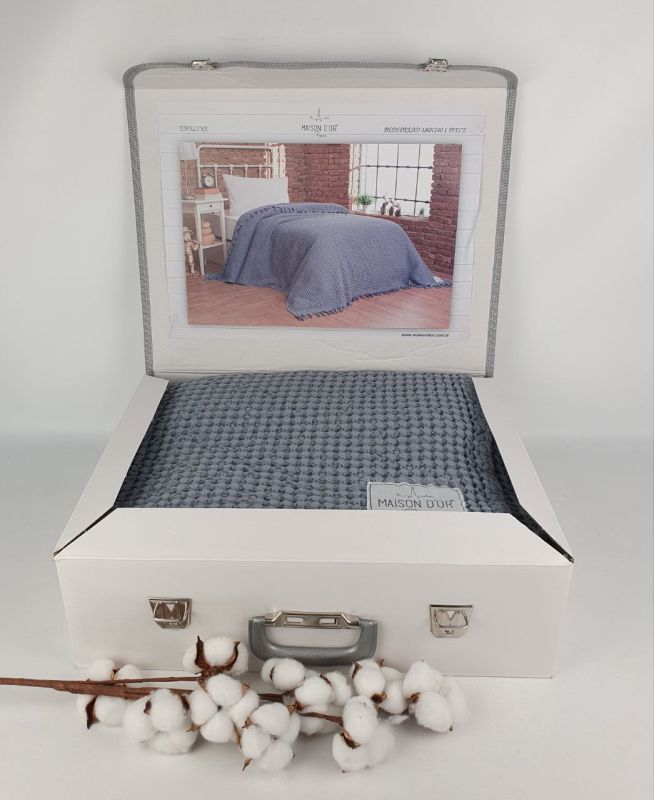 Покривало Maison D'or бавовняне Emeline 180х240 Grey