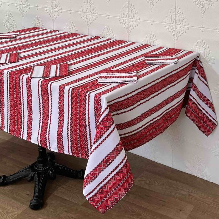 Комплект столовий Едельвіка 230Х140 17.3 Коттон Bright  -Red