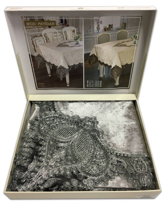 Скатертина Велюр Acme Tekstil 160x220 Payidar Silver