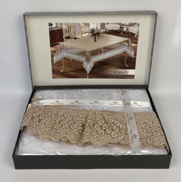 Силіконова скатертина з мереживом Maison Royale 160Q Candy Cappuccino
