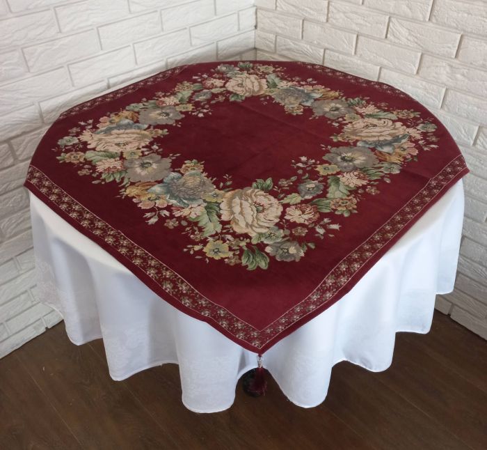 Квадрат велюровий95х95 St 128 V4 Bordo