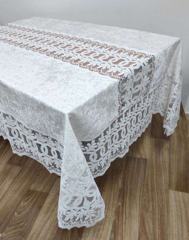 Скатертина Велюр Acme Tekstil 160x220 Amora Krem PVS