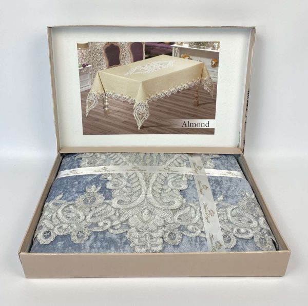 Скатертина Велюр Maison Royale 160x300 Almond Grey