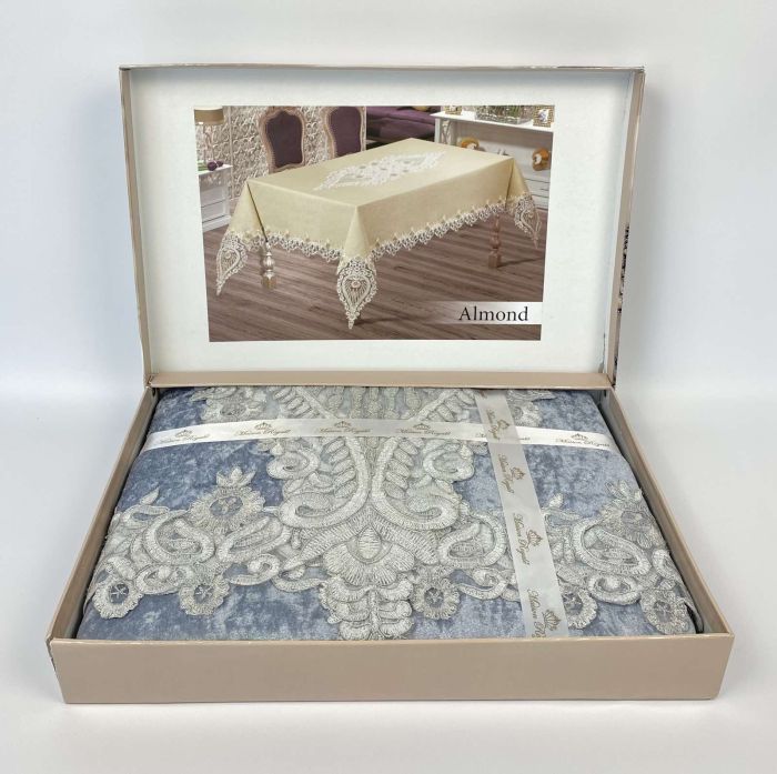 Скатертина Велюр Maison Royale 160x300 Almond Grey