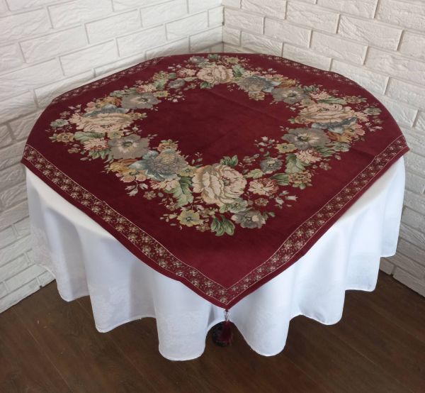 Квадрат велюровий 95х95 St 128 V4 Bordo