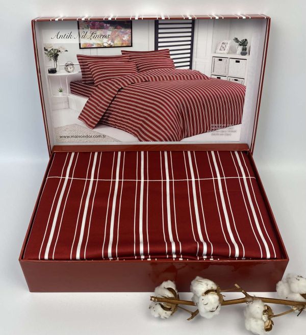Постільна білизна Maison D'or сатин 200х220 Antik Nil Linens Red