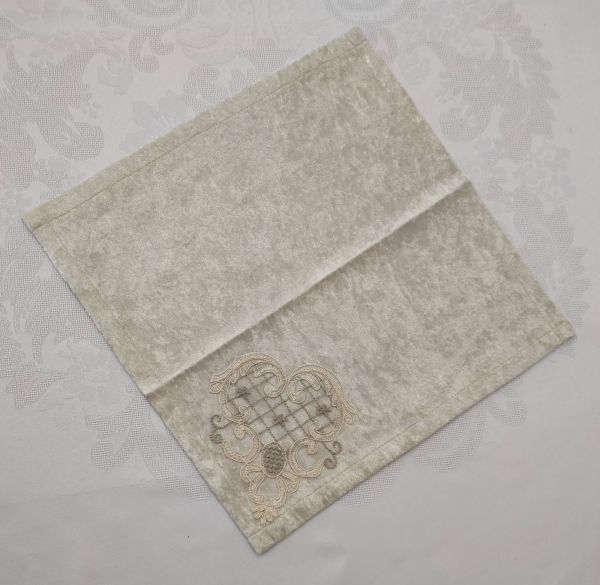 Серветка велюрова Acme з мереживом 35*35 Kyrien Cappicino