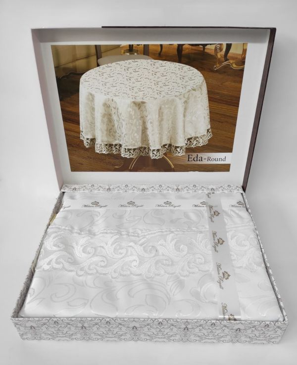 Скатертина Maison Royale 160 круг Eda White
