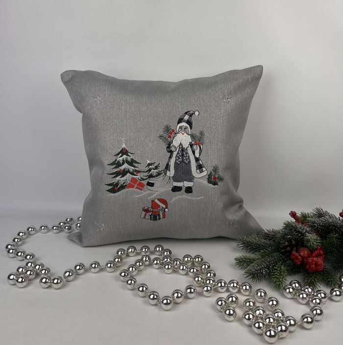 Наволочка новорічна 45х45 Santa Grey