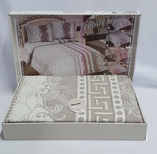 Покривало My Bed Жакард 170x240 з наволочкою Versace Kahve