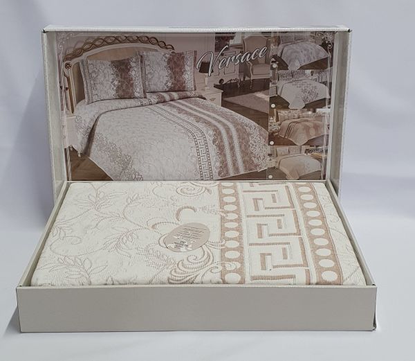 Покривало My Bed Жакард 170x240 з наволочкою Versace Pudra