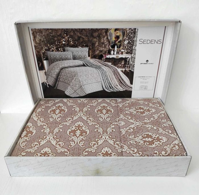 Покривало My Bed Жакард 240x260 з наволочками Sedens Powder