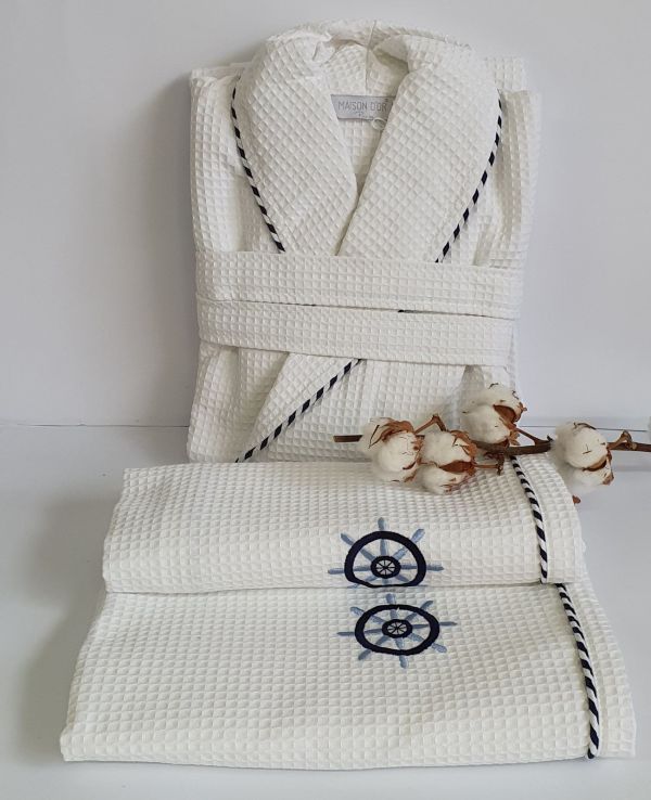 Халат набір чоловічий Maison D'or Marine White XL