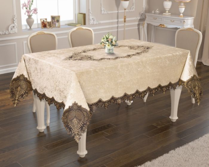 Скатертина Велюр Acme Tekstil 160x300 Payidar Gold