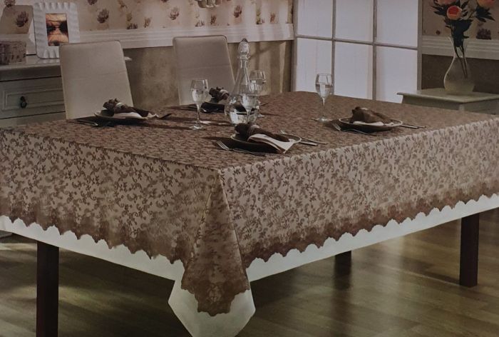 Скатертина Set Maison D'or 160х270+150x260+8psc Plain&Lace : 331 DES. Beige