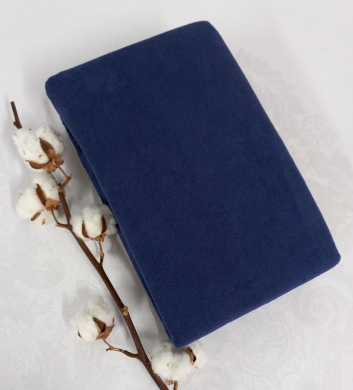 Простирадло 160х200 махрове на резинці "Home line"  Dark Blue  130г/м2