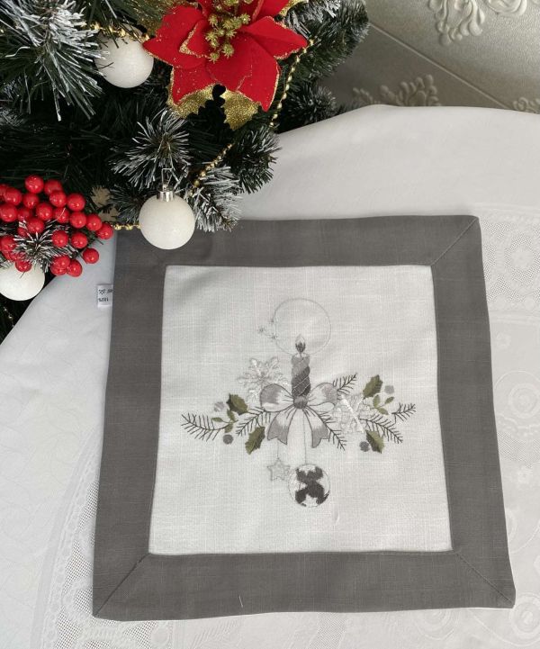 Серветка новорічна35х35 код 3991 Grey