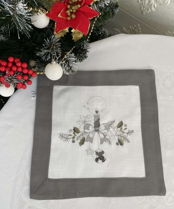 Серветка новорічна35х35 код 3991 Grey