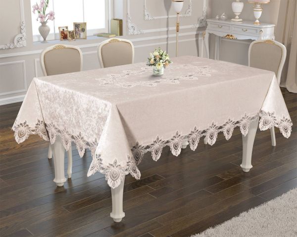 Скатертина Велюр Acme Tekstil 160x300 Cinar Krem PVS