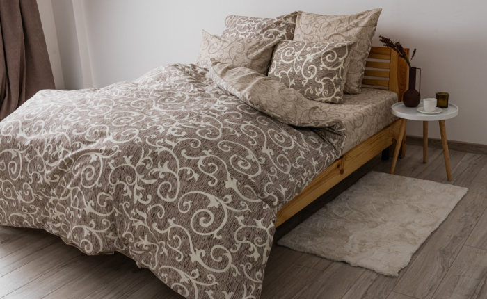 Комплект постільної білизни "Soft dreams" півтораспальний (Beige and White,70*70)