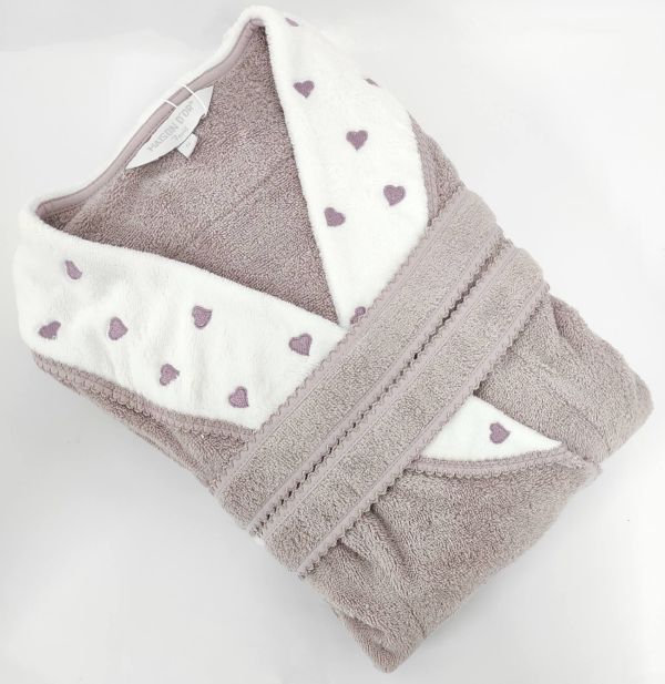 Халат жіночий Maison D'or Lavoine Hearts Dark Lilac M
