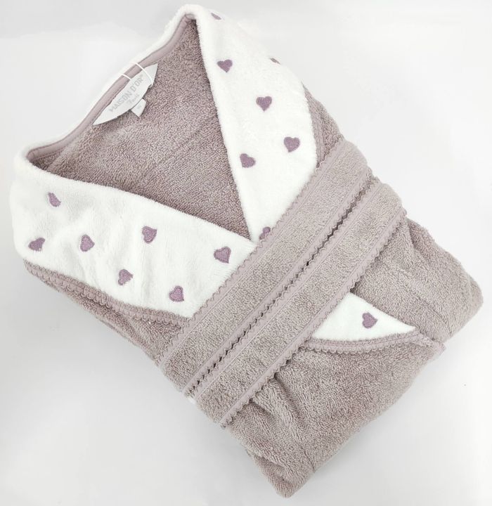Халат жіночий Maison D'or Lavoine Hearts Dark Lilac M