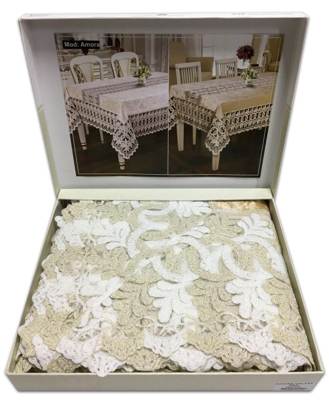 Скатертина Велюр Acme Tekstil 160x220 Amora Gold