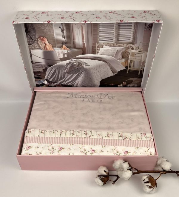Постільна білизна Maison D'or сатин 160х220 Roses Pink