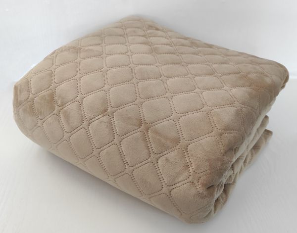 Покривало  ТЕП "ВЕЛЮР" 240*260см  Gold Beige Ромб круглий
