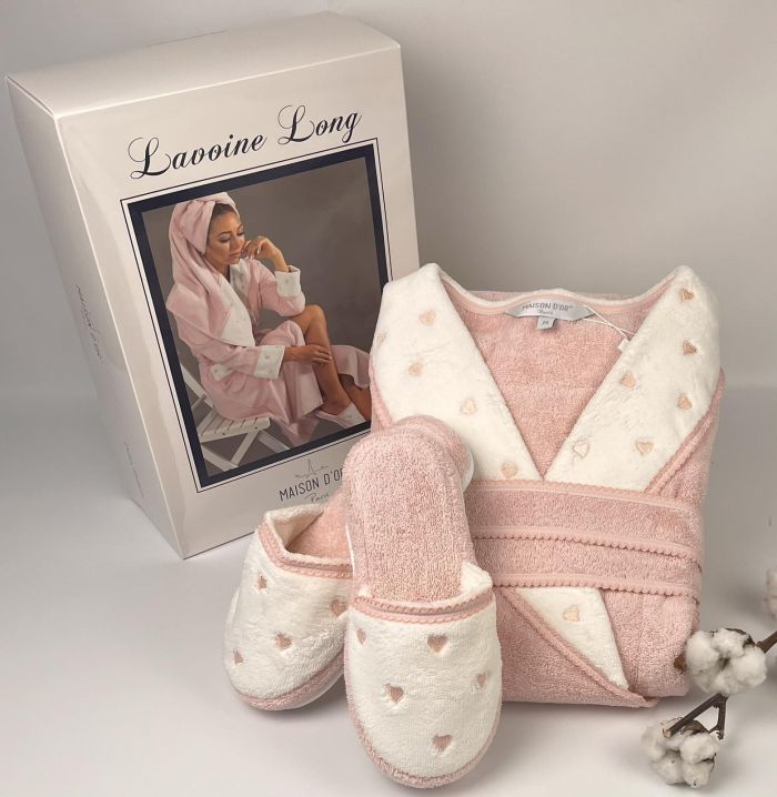 Халат жіночий Maison D'or Lavoine Long Hearts Rose L