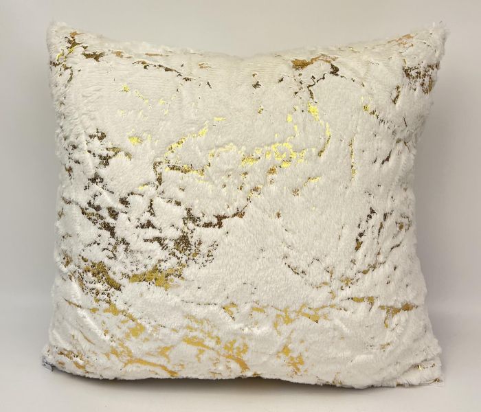Наволочка велюр з золотом 40*40 White