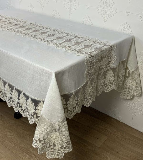 Скатертина Acme Tekstil 160x220 Vineyard Krem PVS