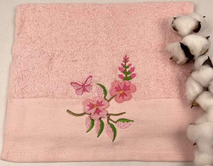 Махровий рушник Ma Me 30х50 Flowers 2 Pink