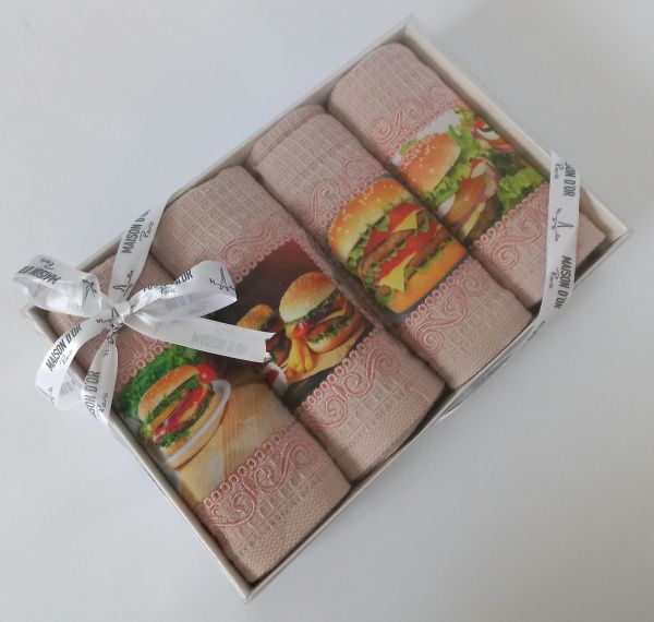 Подарунковий набір рушників Maison D'or Burger Pudra