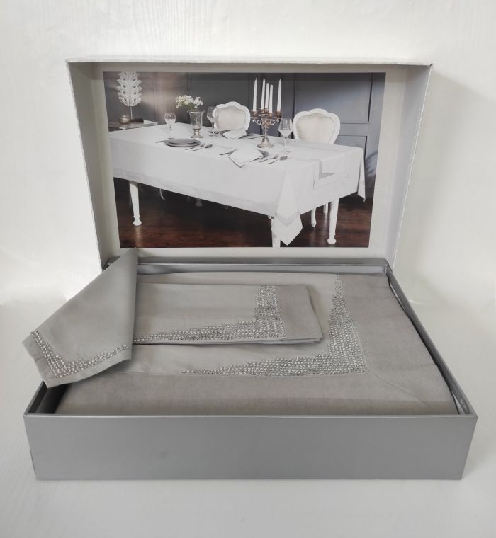 Скатертина Set Maison D'or 150х260+40x140+8psc Diamond T.Cloth Grey